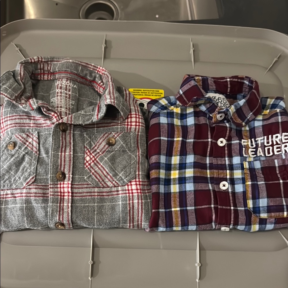 2 Flannel Plaid Shirts (Size 4/5)